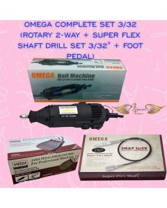 OMEGA COMPLETE SET 3/32 (ROTARY 2-WAY + SUPER FLEX SHAFT DRILL SET 3/32 + FOOT PEDAL)