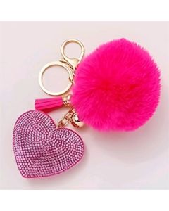 KEYCHAIN HEART FRINGE
