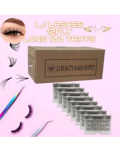 LJ LASHES 12PLY LONG 100 TRAYS