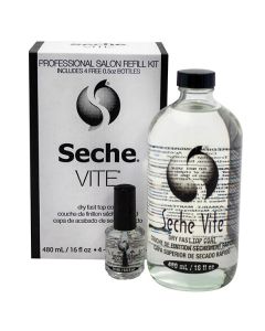 SECHE VITE KIT REGULAR TOP COAT 16OZ + 4 0.5OZ