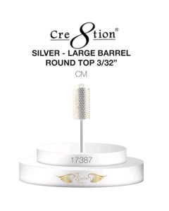 CRE8TION DRILL BIT ROUND TOP LARGE BARREL 3/32 CM SILVER