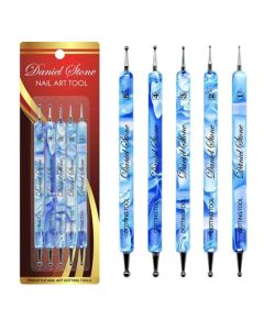 NAIL ART DOTTING TOOL BLUE MARBLE 5 PCS