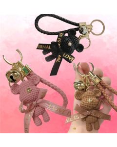 KEYCHAIN BOW WOOL BEAR