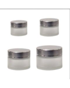 C8 THICK GLASS JAR SILVER CAP SMALL 20ML