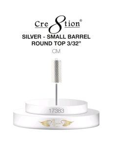 CRE8TION DRILL BIT ROUND TOP SMALL BARREL 3/32 CM SILVER
