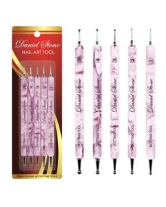 NAIL ART DOTTING TOOL PINK MARBLE 5 PCS