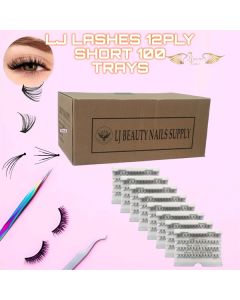 LJ LASHES 12PLY SHORT 100 TRAYS