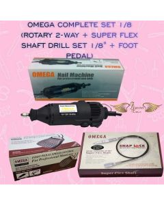OMEGA COMPLETE SET 1/8 (ROTARY 2-WAY + SUPER FLEX SHAFT DRILL SET 1/8 + FOOT PEDAL)