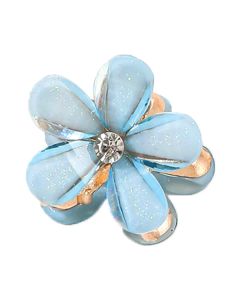 MINI FAUX HAIR CLIP BLUE
